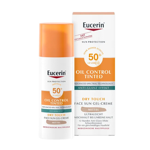 EUCERIN Sun Oil Control tinted Creme LSF 50+ mitt.