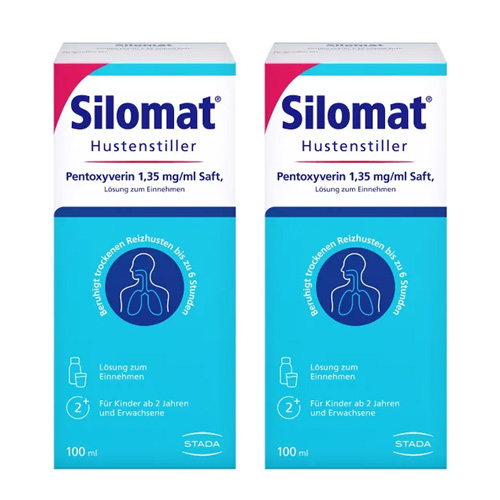SILOMAT Hustenstiller Pentoxyverin 1,35 mg/ml Saft Set 