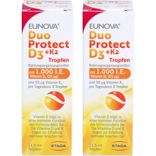 EUNOVA DuoProtect D3+K2 1000 I.E./50 ?g Tropfen Set 