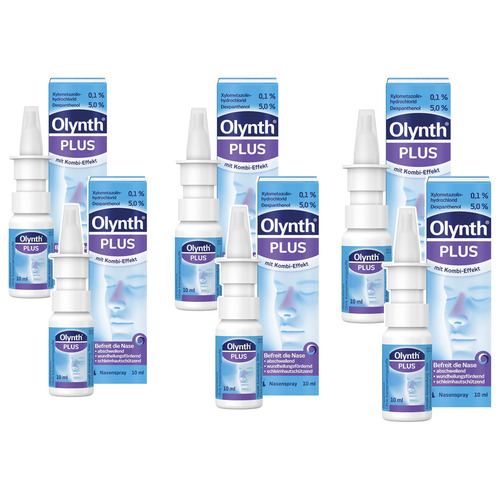 OLYNTH Plus 0,1%/5% für Erw.Nasenspray o.K. 6 x 10 ml
