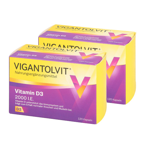 VIGANTOLVIT 2000 I.E. Vitamin D3 Weichkapseln Doppelpackung 
